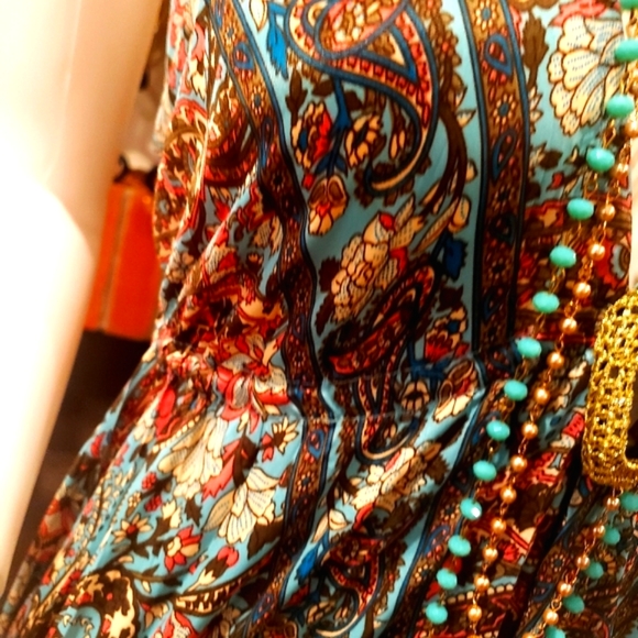 Karma Highway BoHo Silky Tier Maxi Dress OS NWT - Picture 6 of 9